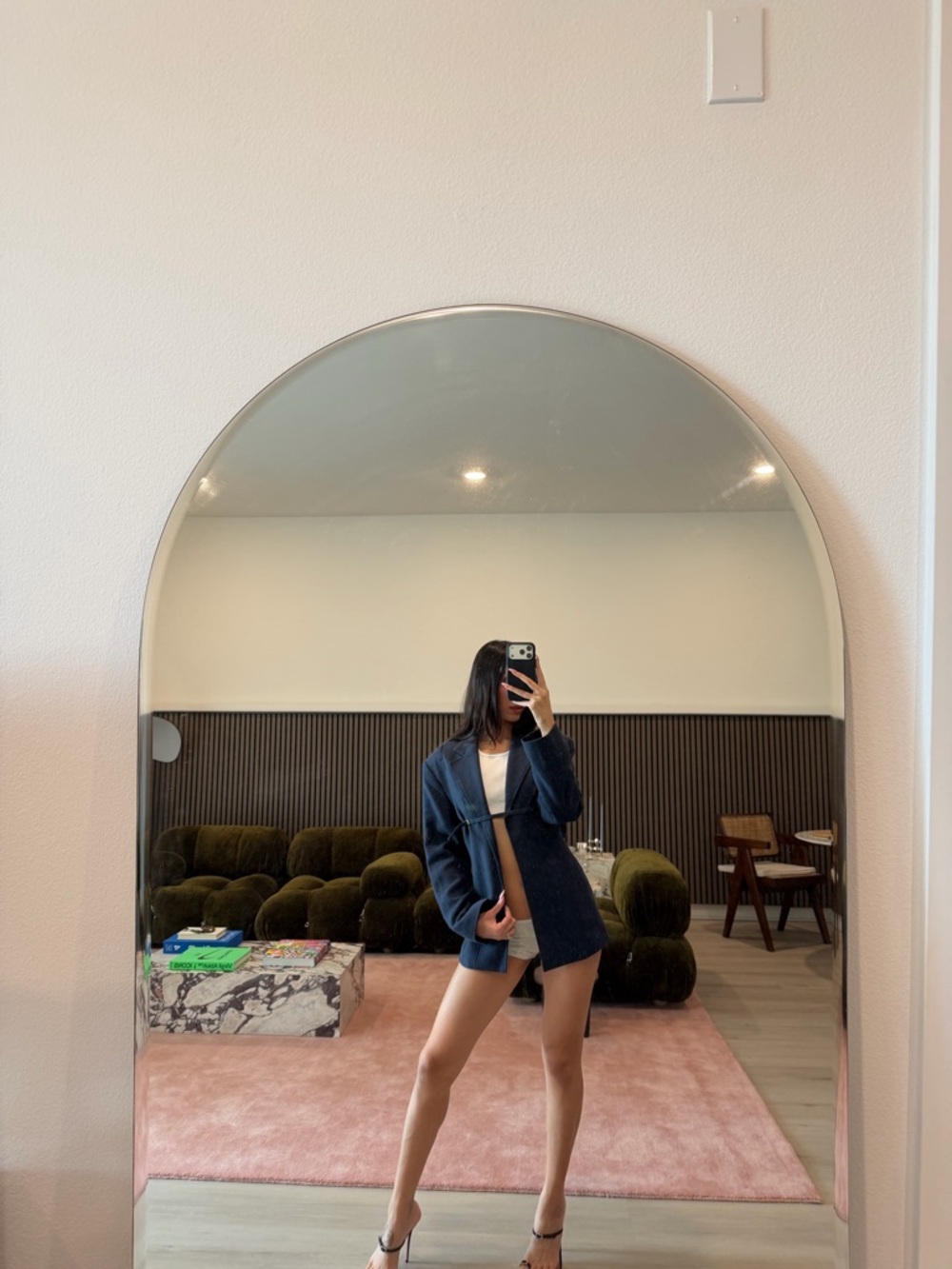 JACQUEMUS Navy Linen Blazer (34) - Picture 3 of 15